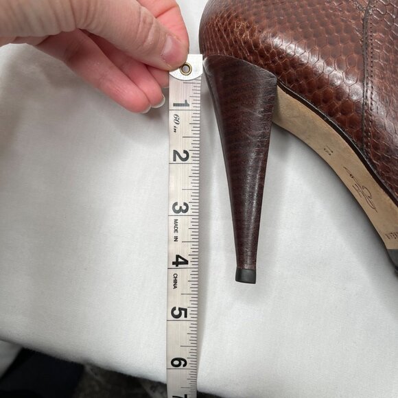 Cole Haan Nike Air Womens Brown Scale Print Leather High Heel Ankle Boots 7 - Picture 3 of 11